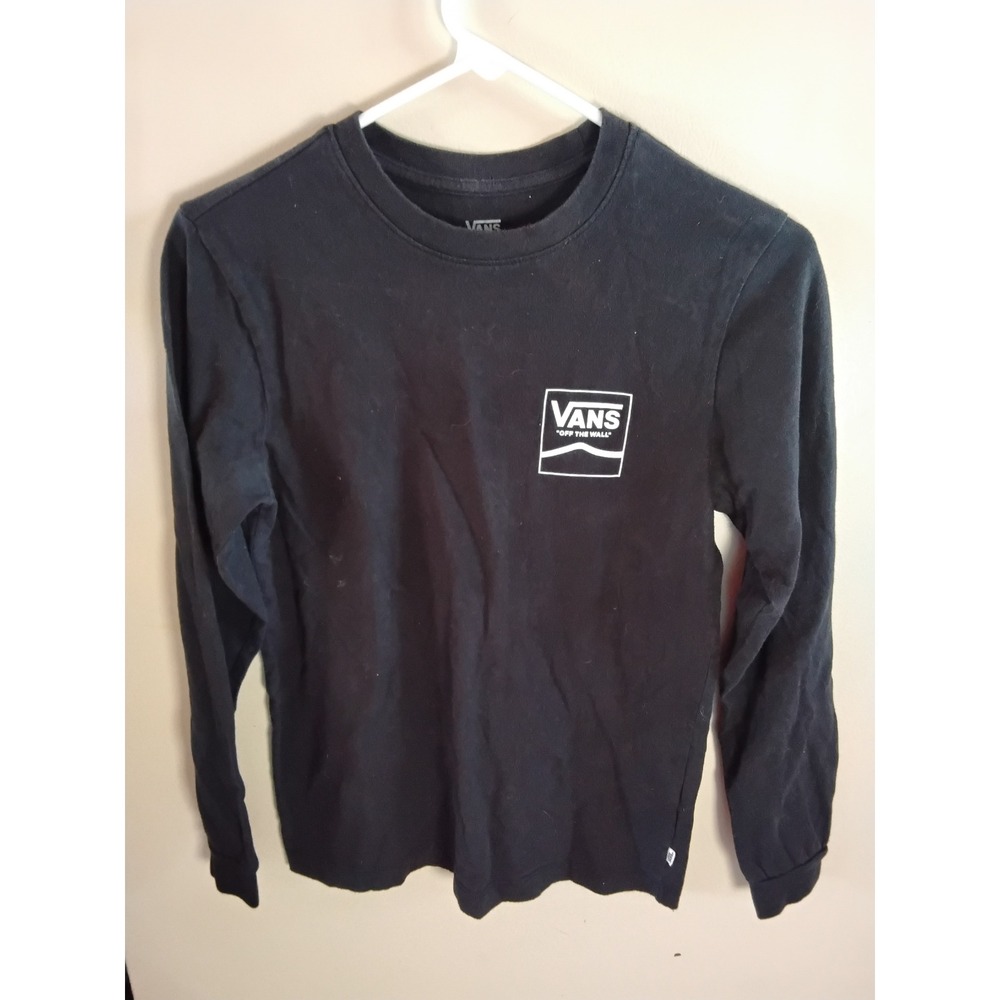 Vans Off The Wall Long Sleeve Graphic Tee Black Floral Camo Logo XS